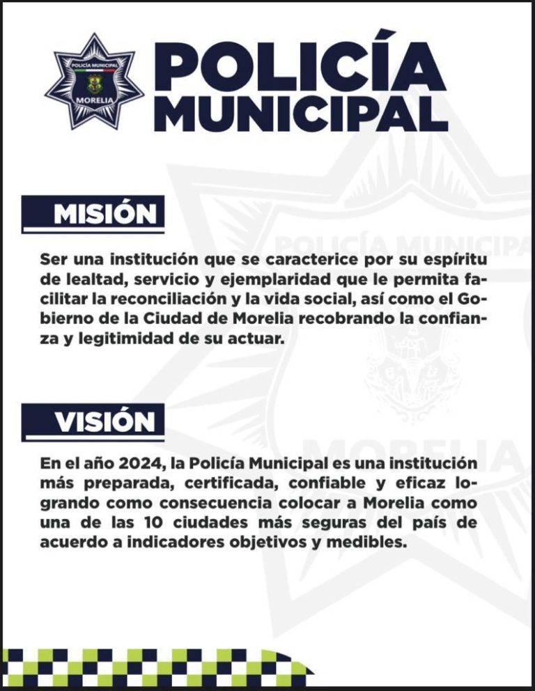 Misión y Visión Policia Morelia